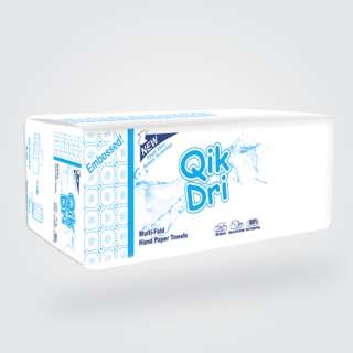 Qik Dri Premium White Embossed Hand Paper Towels - 240 Sheets