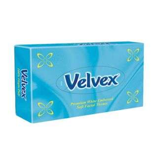 Velvex Premium Blue Embossed Facial Tissue - 80 Sheets 48s