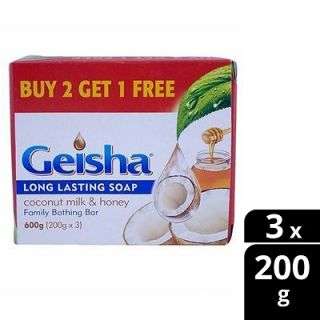 Geisha Long Lasting Soap Coconut Milk and Honey Value Pack 3x200g