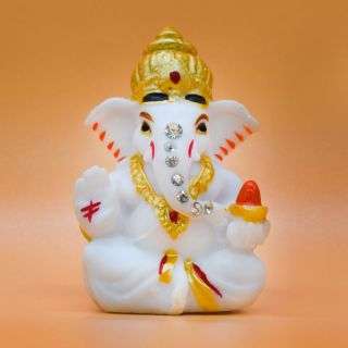 Lord Ganesha-White Small