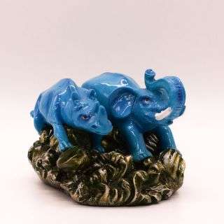 Small Elephant And Rhino