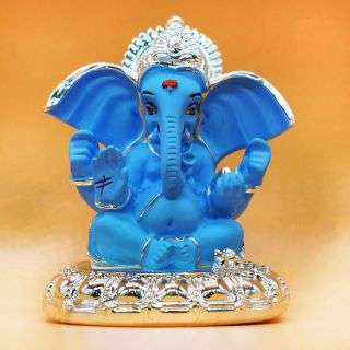 Lord Ganesha-Silver Light Blue