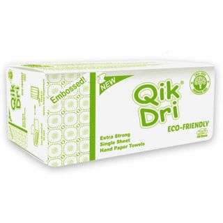Qik Dri Eco- friendly White Embossed Hand Paper Towels - 240 Sheets