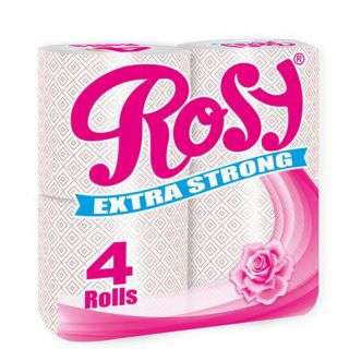 Rosy 2 Ply Unwrapped Printed Toilet Tissue - 4 Pack